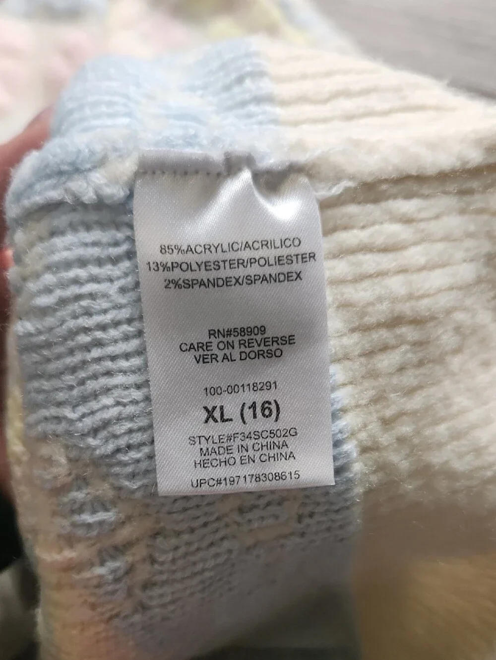Copper Key Pastel Floral Fair Isle Knit Crewneck Sweater